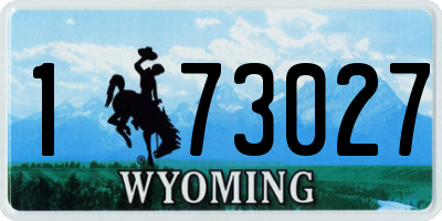 WY license plate 173027
