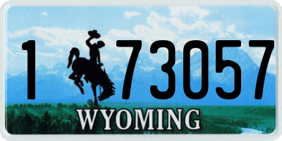 WY license plate 173057