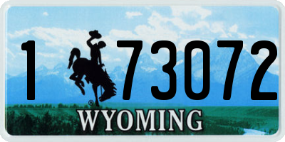WY license plate 173072
