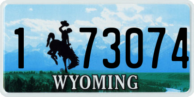 WY license plate 173074