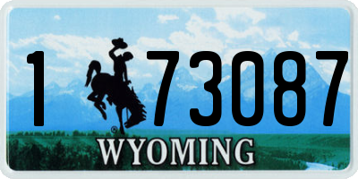 WY license plate 173087