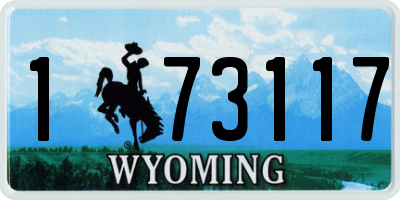 WY license plate 173117