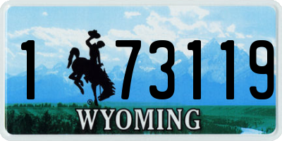 WY license plate 173119