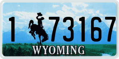 WY license plate 173167