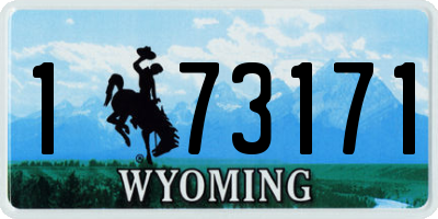 WY license plate 173171