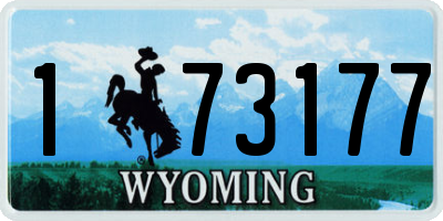 WY license plate 173177