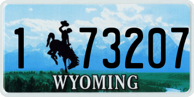WY license plate 173207