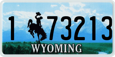 WY license plate 173213