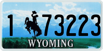 WY license plate 173223