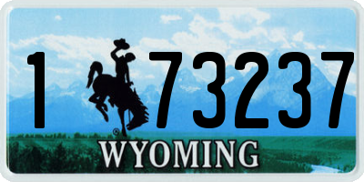 WY license plate 173237