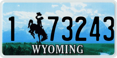 WY license plate 173243