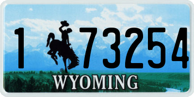 WY license plate 173254