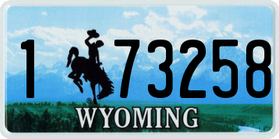 WY license plate 173258
