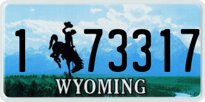 WY license plate 173317