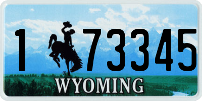 WY license plate 173345