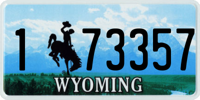 WY license plate 173357