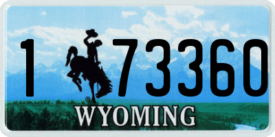 WY license plate 173360