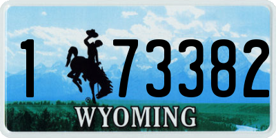 WY license plate 173382