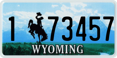 WY license plate 173457
