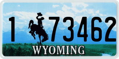 WY license plate 173462