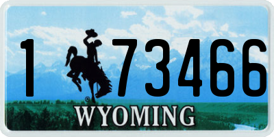 WY license plate 173466