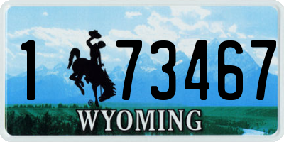 WY license plate 173467