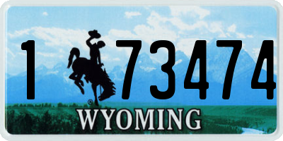 WY license plate 173474