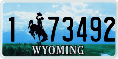 WY license plate 173492