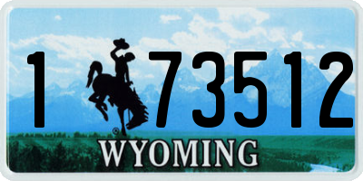 WY license plate 173512