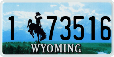 WY license plate 173516