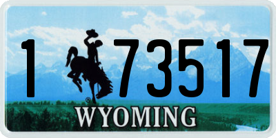 WY license plate 173517