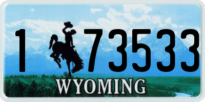 WY license plate 173533
