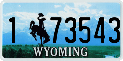 WY license plate 173543