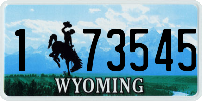 WY license plate 173545