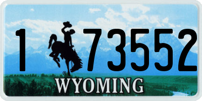 WY license plate 173552