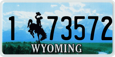 WY license plate 173572