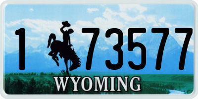 WY license plate 173577