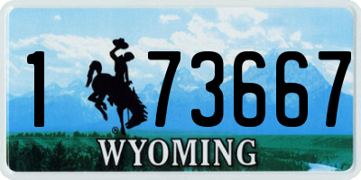 WY license plate 173667