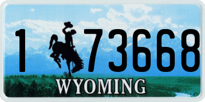 WY license plate 173668