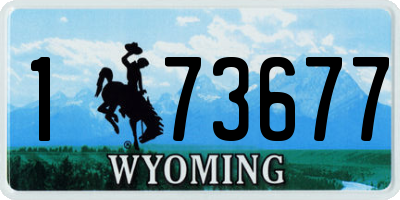 WY license plate 173677