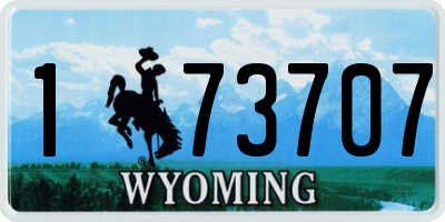 WY license plate 173707
