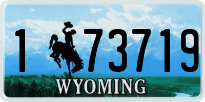WY license plate 173719