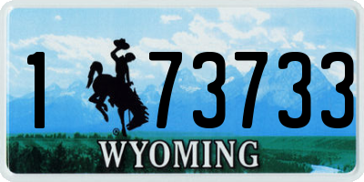 WY license plate 173733