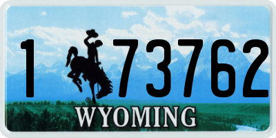 WY license plate 173762