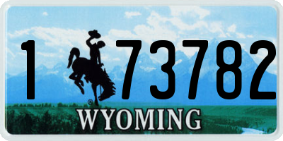 WY license plate 173782