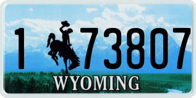 WY license plate 173807