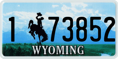 WY license plate 173852