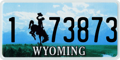 WY license plate 173873