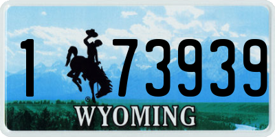 WY license plate 173939