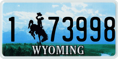 WY license plate 173998